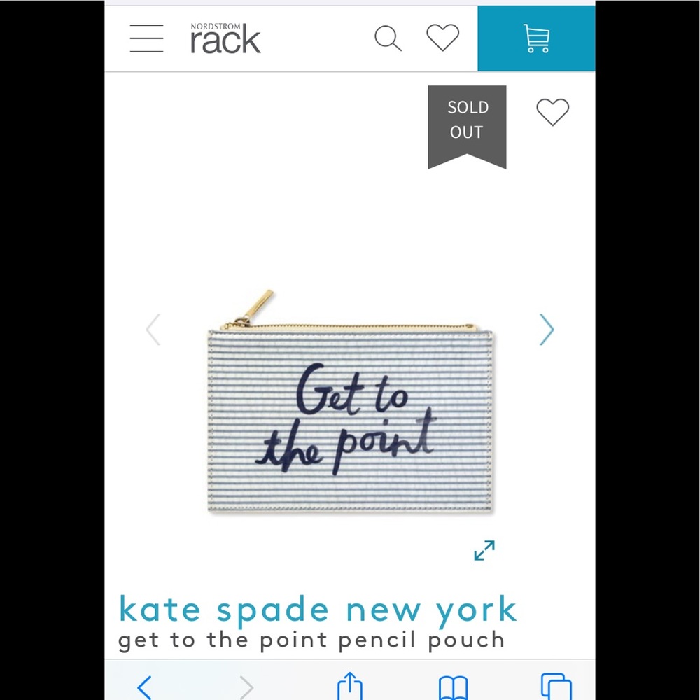 Kate spade get to the point pencil pouch . NWT.